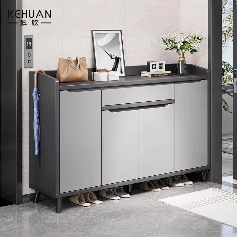 楼道鞋柜家用门口走廊2025新款大容量入户玄关储物收纳柜实木鞋架