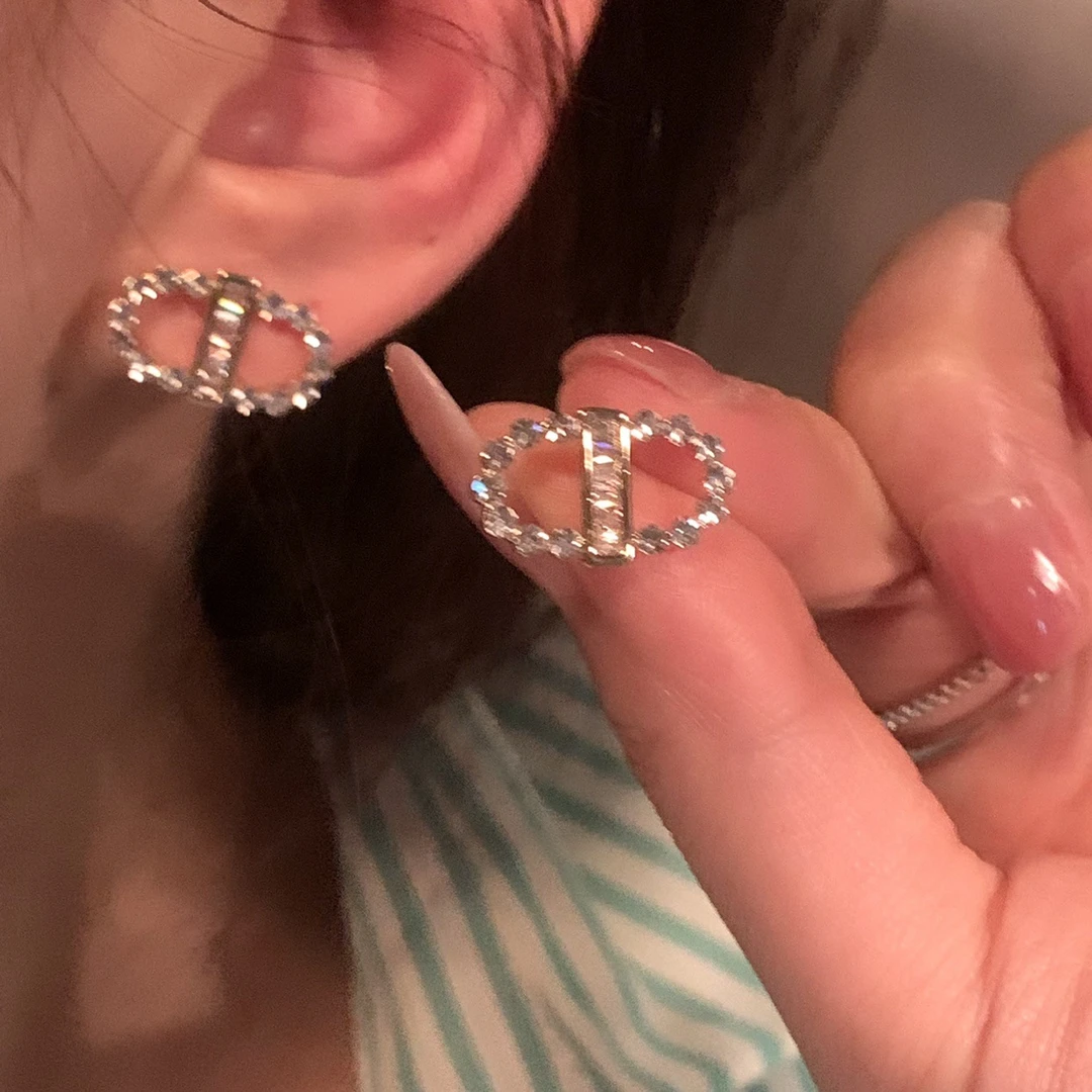 合金亚克力耳饰 真的是绝好看闪闪的法式小众耳钉气质名媛风耳环