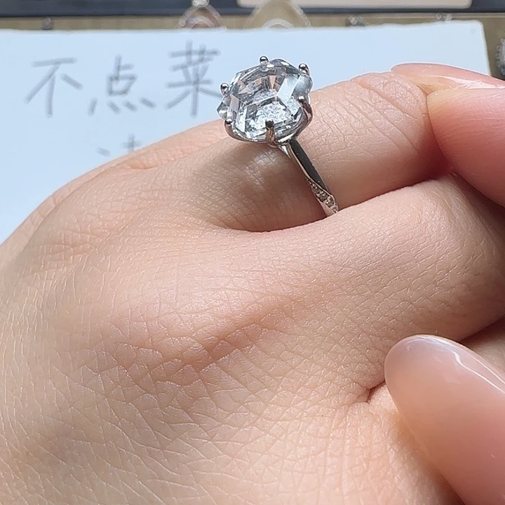 戒指银S925镶嵌水晶