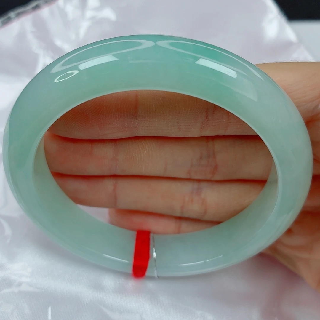 翡翠未镶嵌手镯58.6正圈，胶润晴绿均匀，012