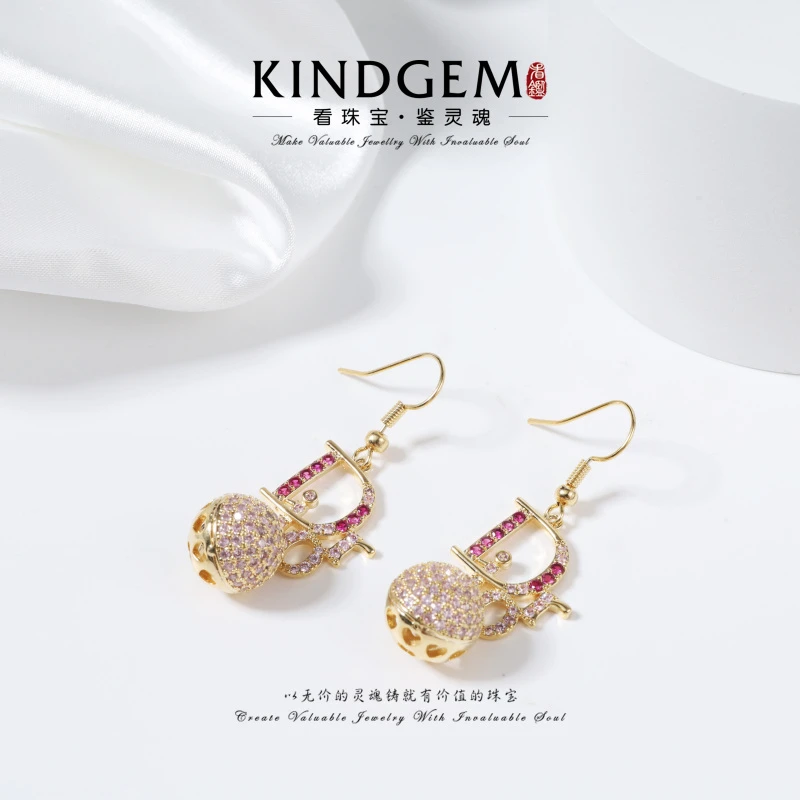 铜合金锆石耳饰 KindGem 设计师款气质时尚耳环 C-43247