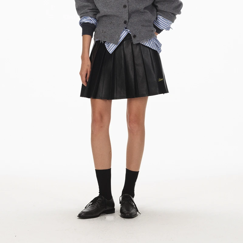 ECHOADE柔韧蛋白皮质利落版型褶裥设计百褶裙gogobuyer DY5E13001