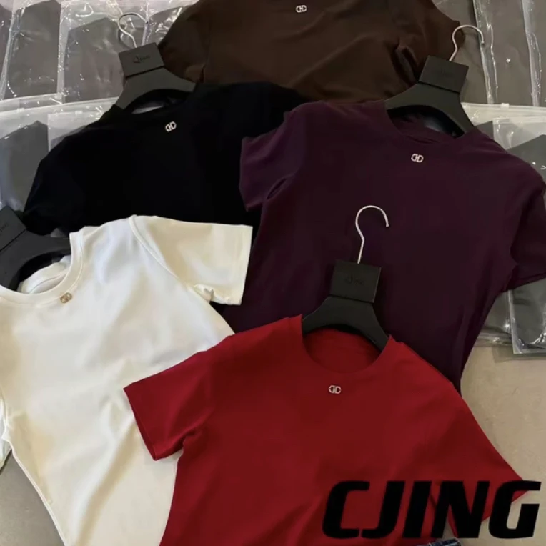 《顶配T》定制77女装圆领短袖休闲风纯色T恤