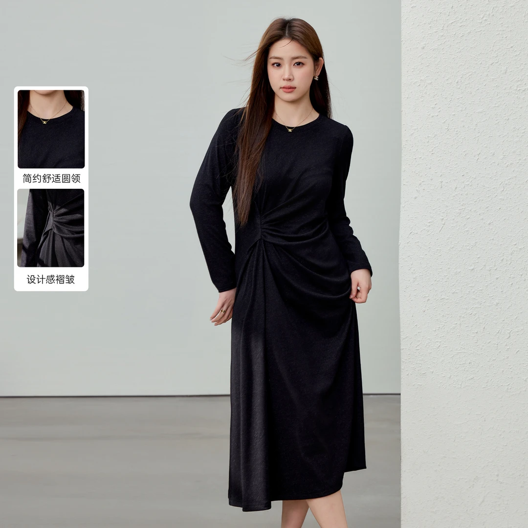 【都市假日静奢风小黑裙】纤莉秀W胖mm大码女装显瘦裙子QJ4948