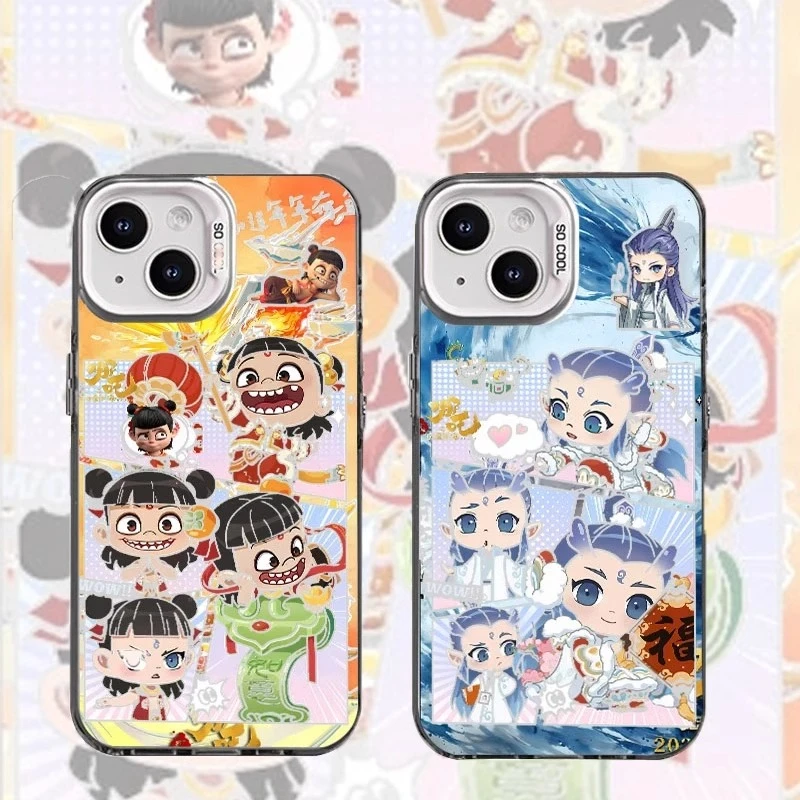 敖丙哪吒动漫拼接适用苹果16手机壳新款华为小众vivo高级小米oppo
