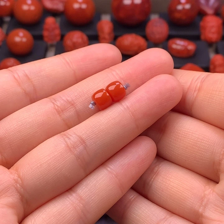 南红玛瑙未镶嵌直切单珠6.9MM