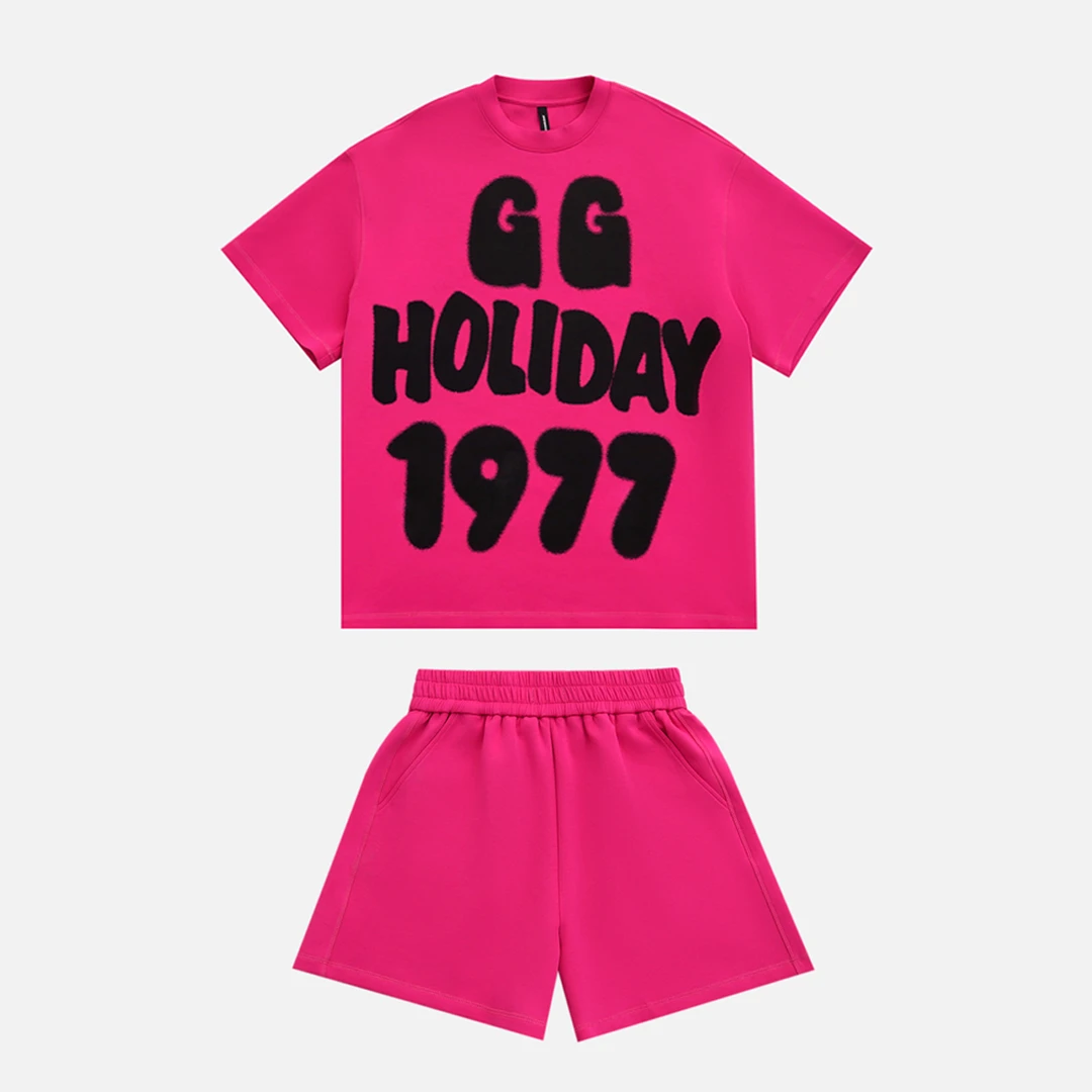 GGAHOLIDAY时尚宽松休闲洋气街头风潮牌女装短袖套装-153179/80