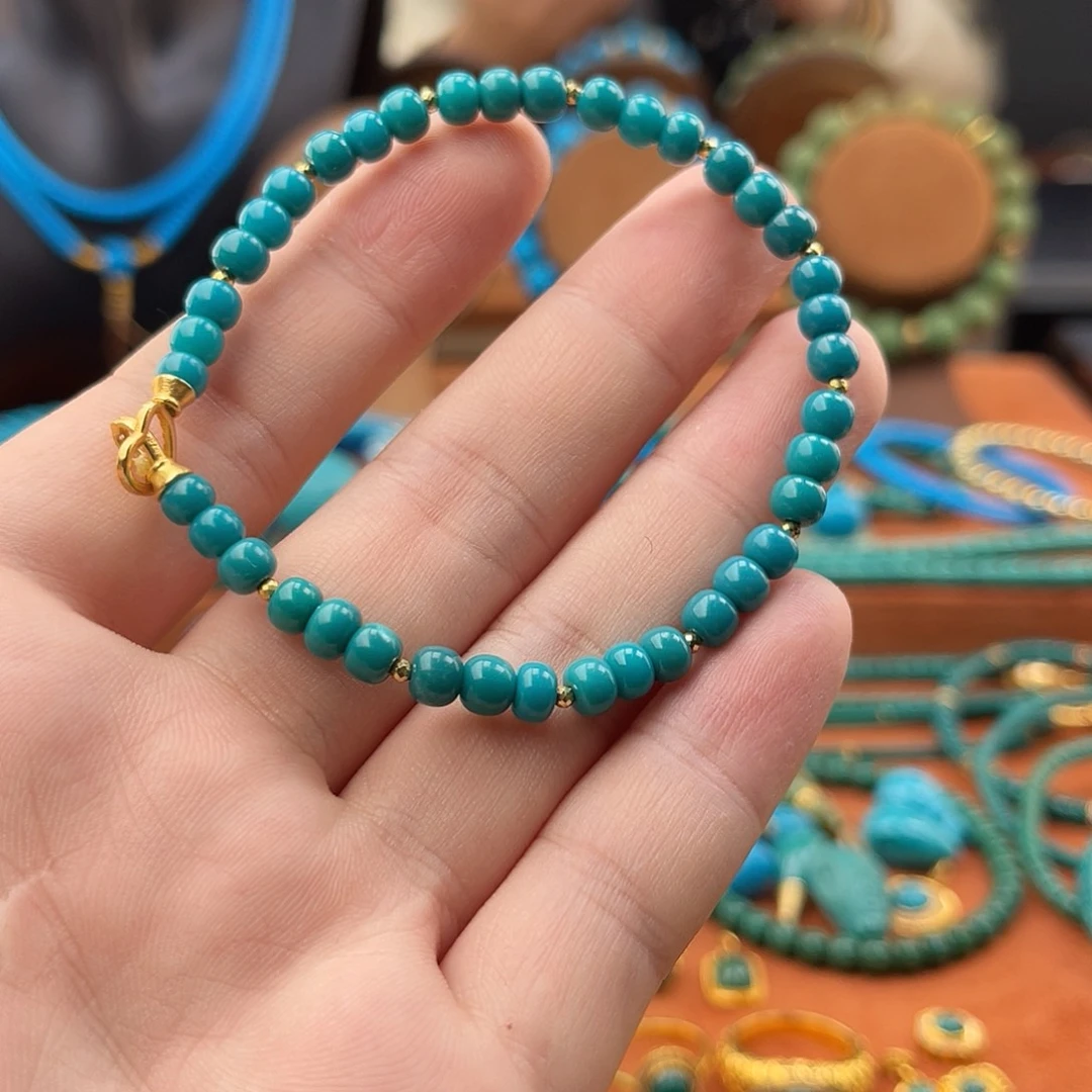 绿松石18K金镶嵌配饰