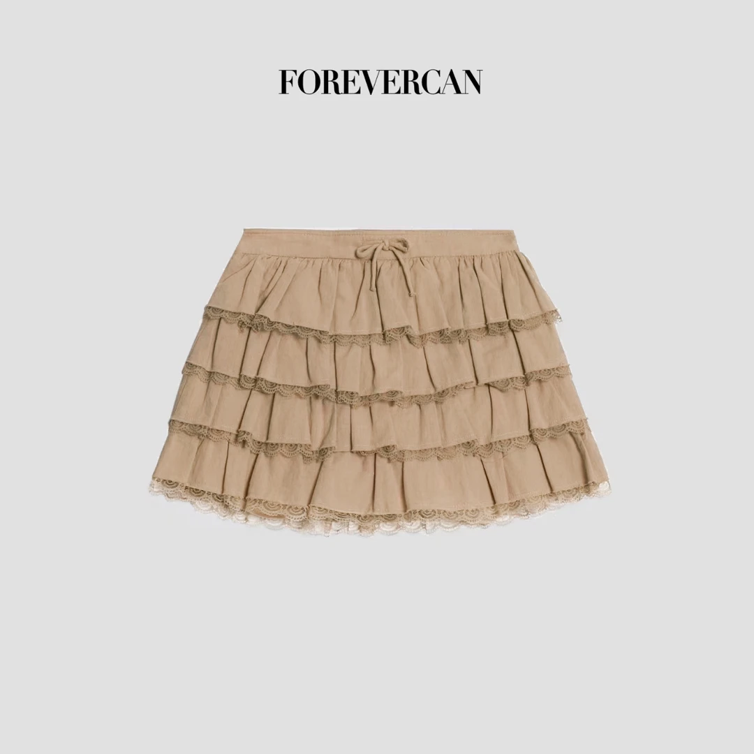FOREVERCAN“松塔可可”m!u风蕾丝边半身蓬蓬裙蛋糕裙SD21695