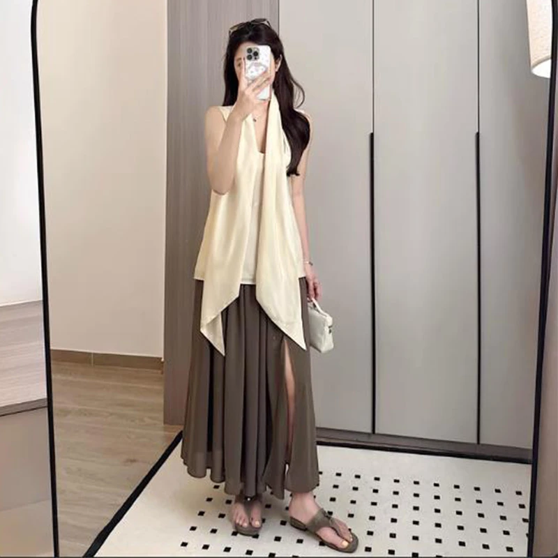 裙子女款爆款2025新款高级感轻奢高级小众女装半身裙高腰显瘦长裙