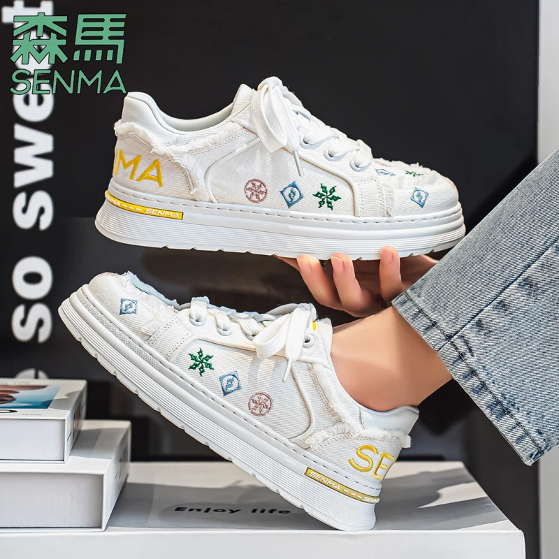 森马男鞋2025夏季新款板鞋男舒适透气不免增高软底时尚休闲帆布鞋