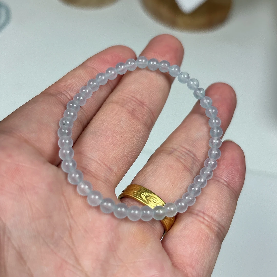 卡4白冰小米圆珠手串-多样性发一串