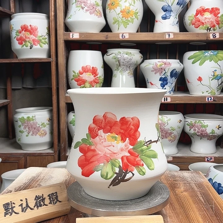 摆件小蛮腰红牡丹新款陶瓷