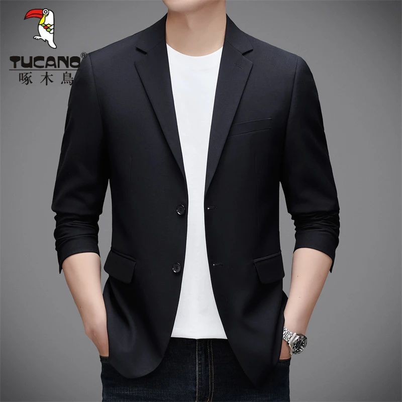 啄木鸟2025大牌秋季新款男士高端西装上衣轻商务休闲单西外套西服