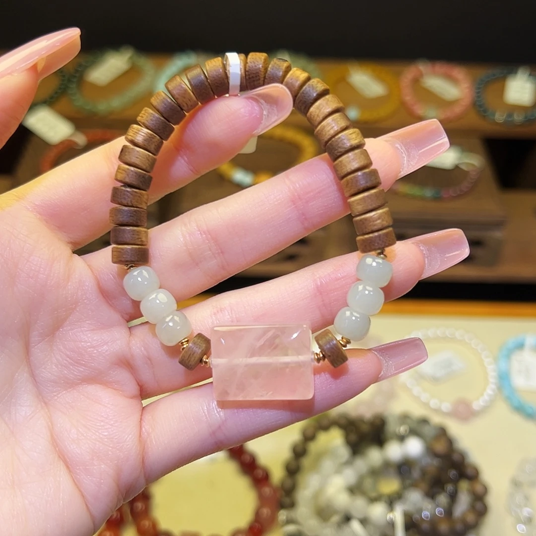 手串银S925镀金镶嵌水晶无事牌1832