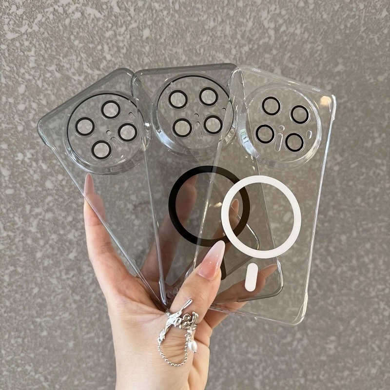 适用于华为mate70手机壳新款超薄透明无边框mate60pro+无线磁吸硬