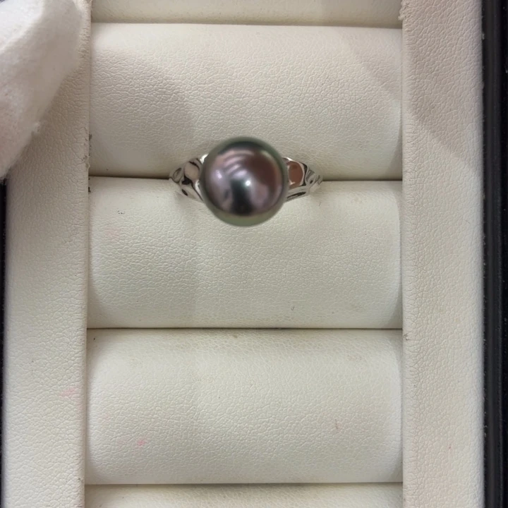 戒指海水珍珠银S925镶嵌