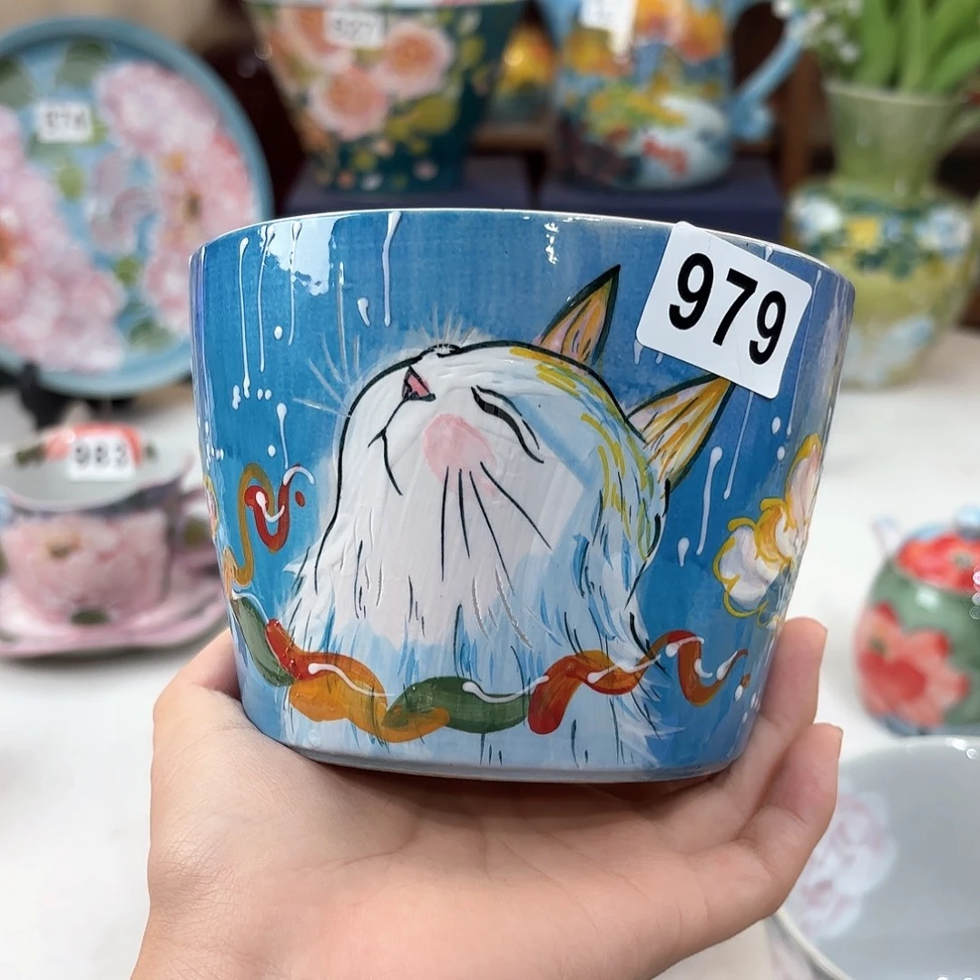 景德镇手绘高温釉下彩陶瓷茶具