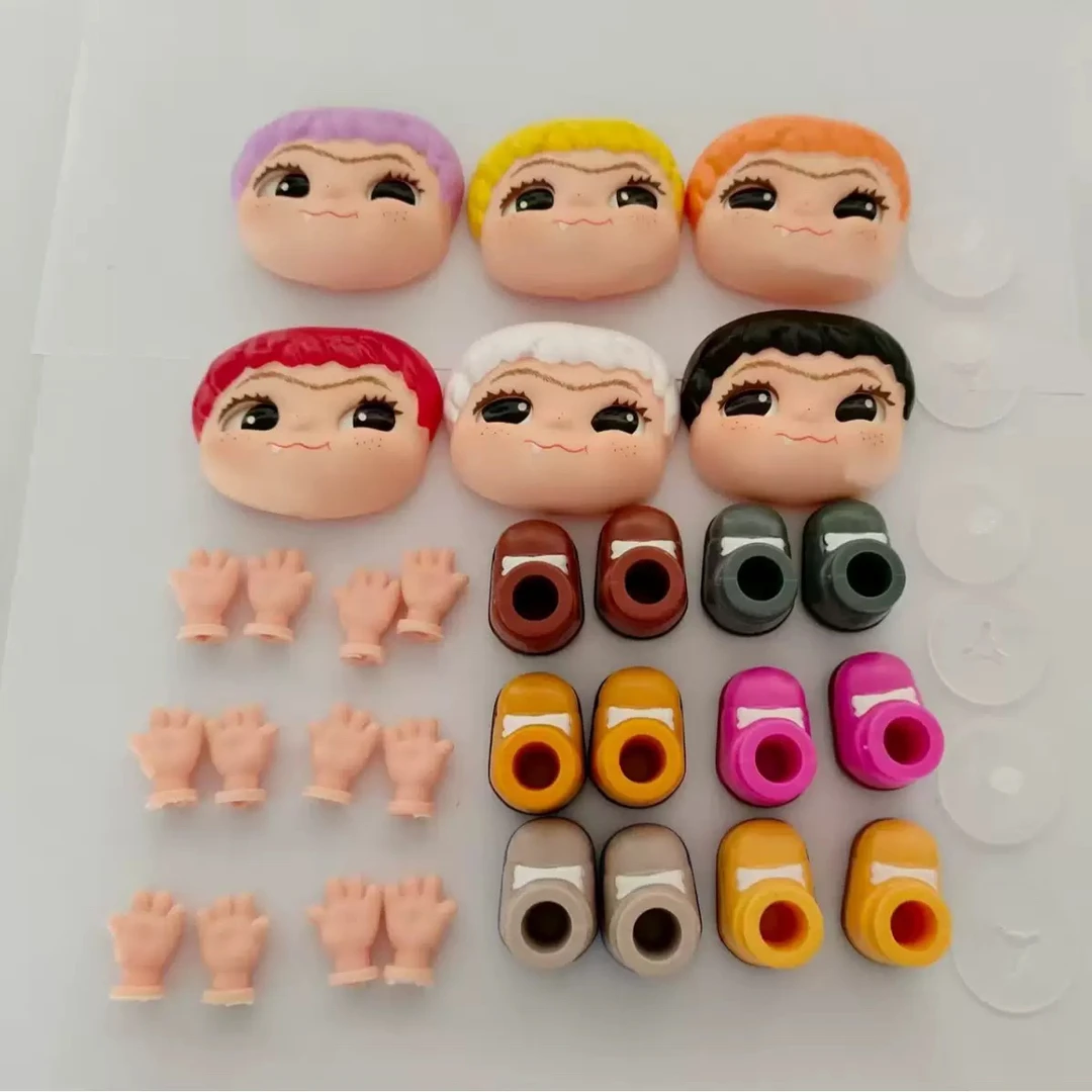 【兮子家 】新款哇酷酷带手脚diy玩偶搪胶脸手脚配件