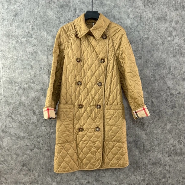 95新 BURBERRY/博柏利 Burberry卡其色中长款棉服