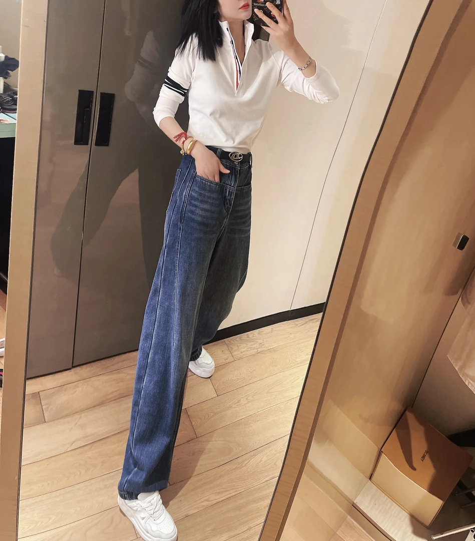 哝NONG-2025春夏新款彩色纽扣织带立领长袖T恤上衣CT-YJ0992325