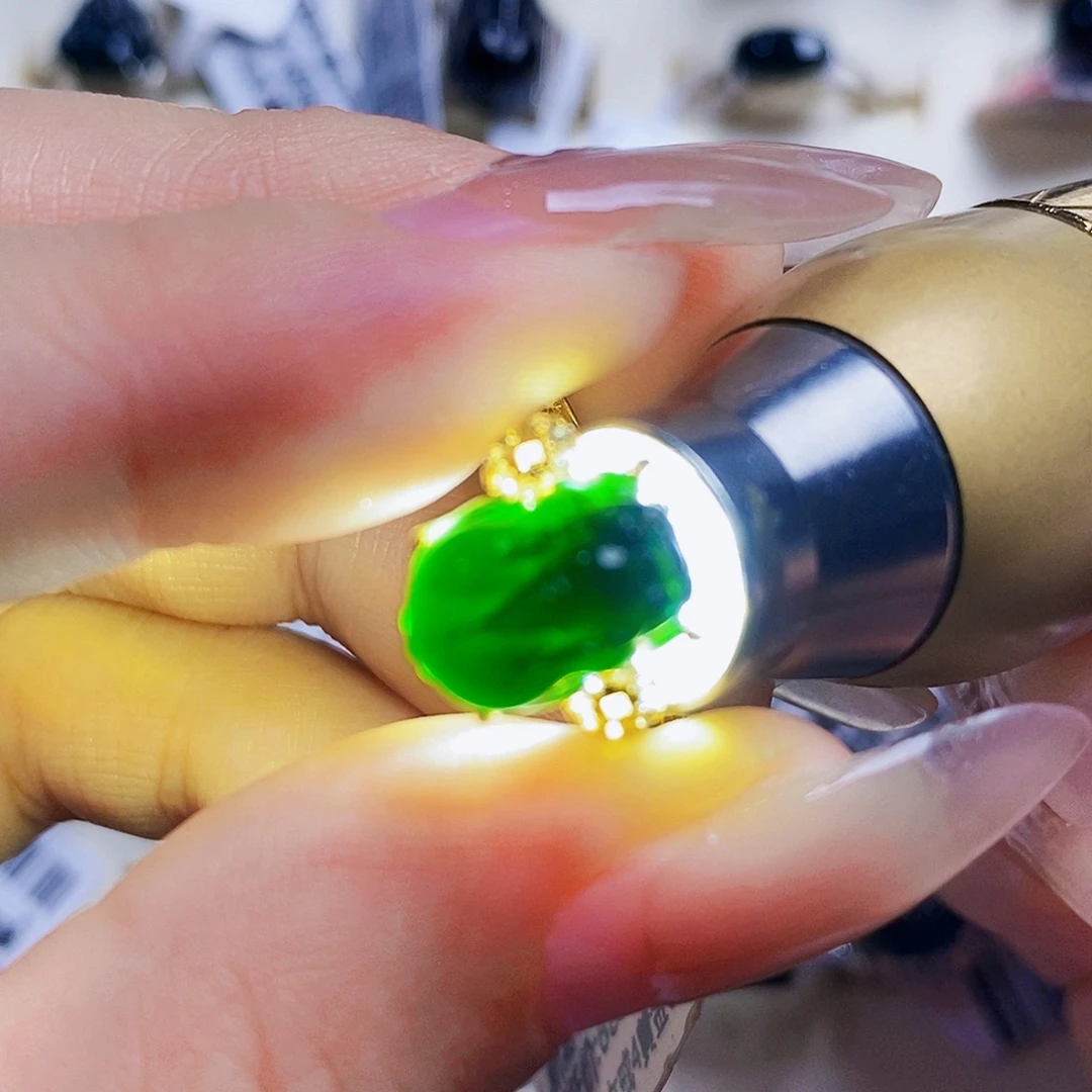 翡翠银S925镶嵌戒指