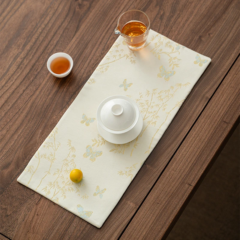 国风中式禅意干泡茶席双层加厚高端主人垫功夫茶道一人席茶巾茶布