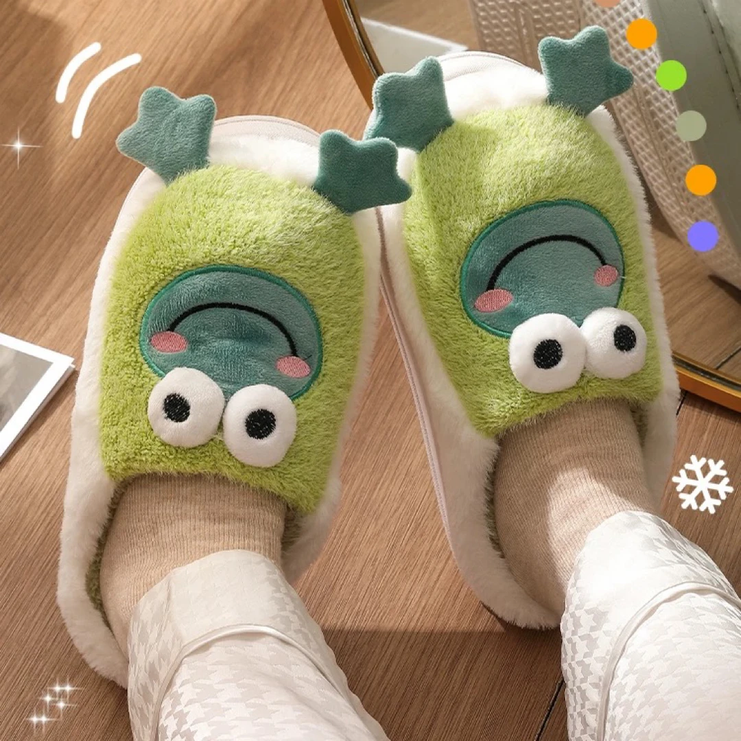 秋冬季节新款卡通青蛙棉拖