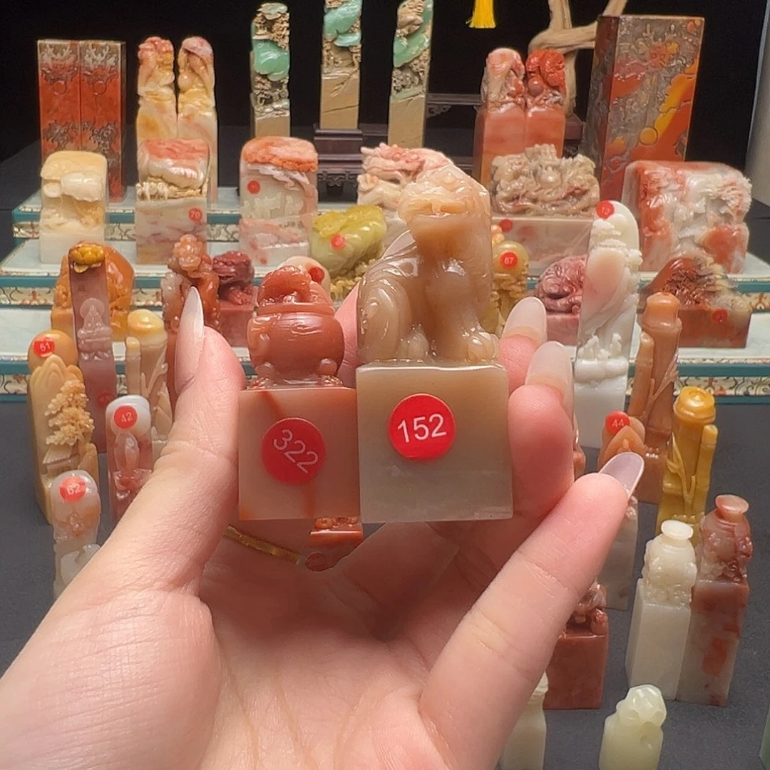 寿山石印石寒*风手工制作