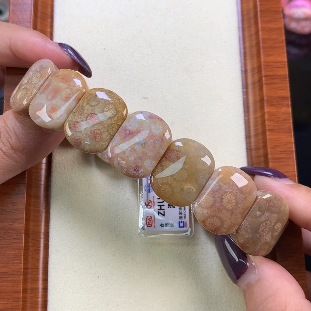【闪购商品】颈饰未镶嵌硅化珊瑚（珊瑚玉）福利手牌（35号）