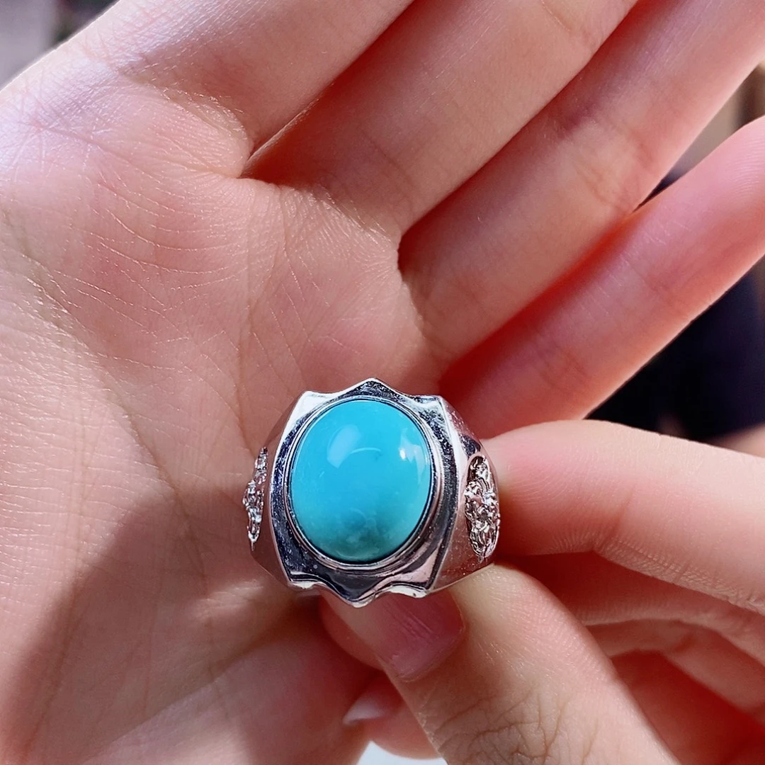 银S925镶嵌绿松石珠宝奇石