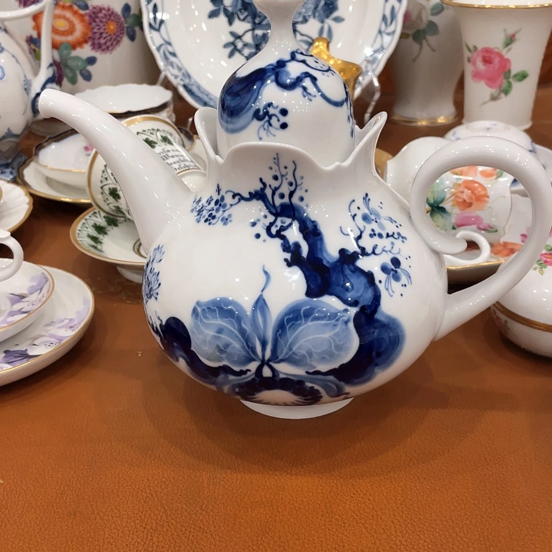 瓷片中古二等水墨兰花