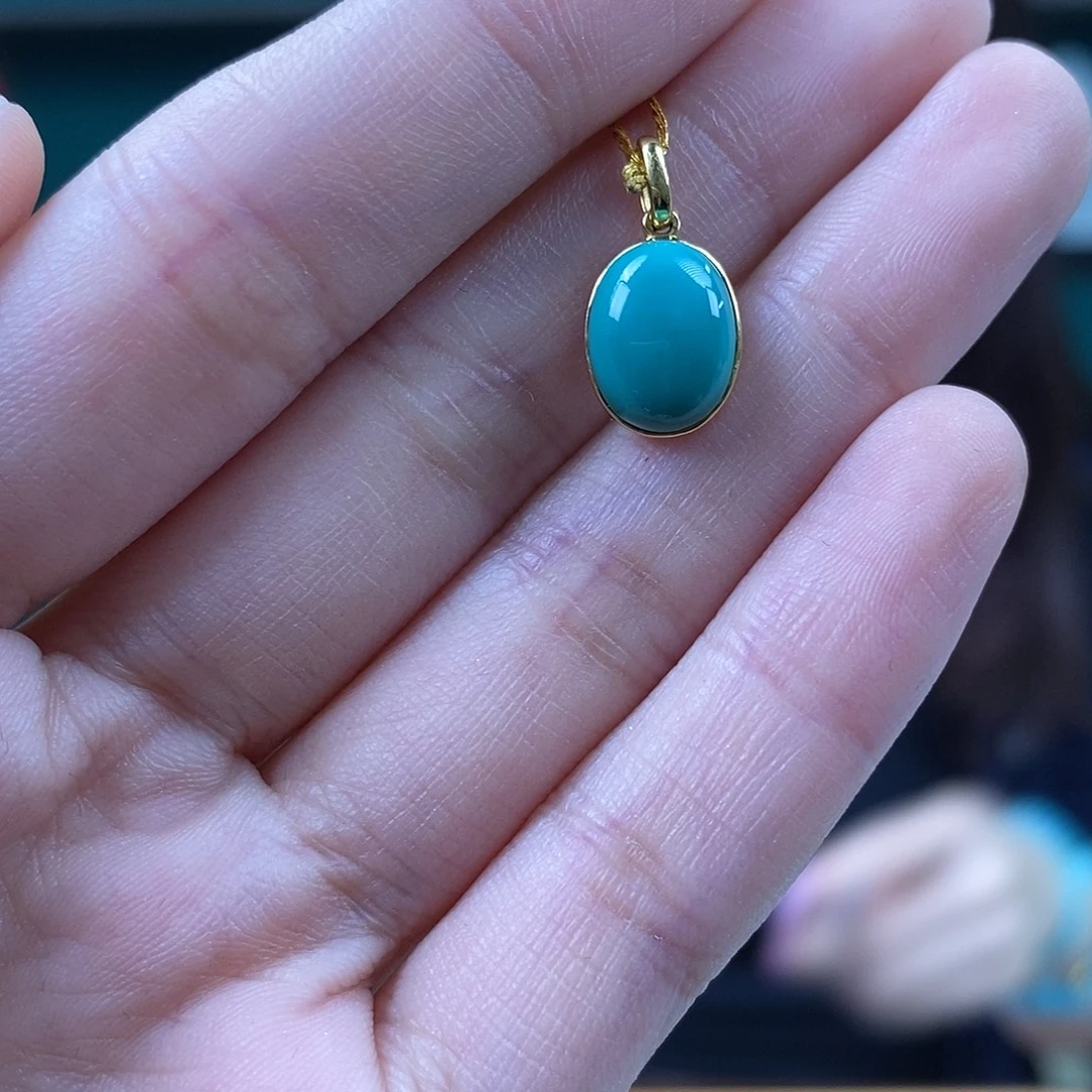 绿松石18K金镶嵌珠宝奇石