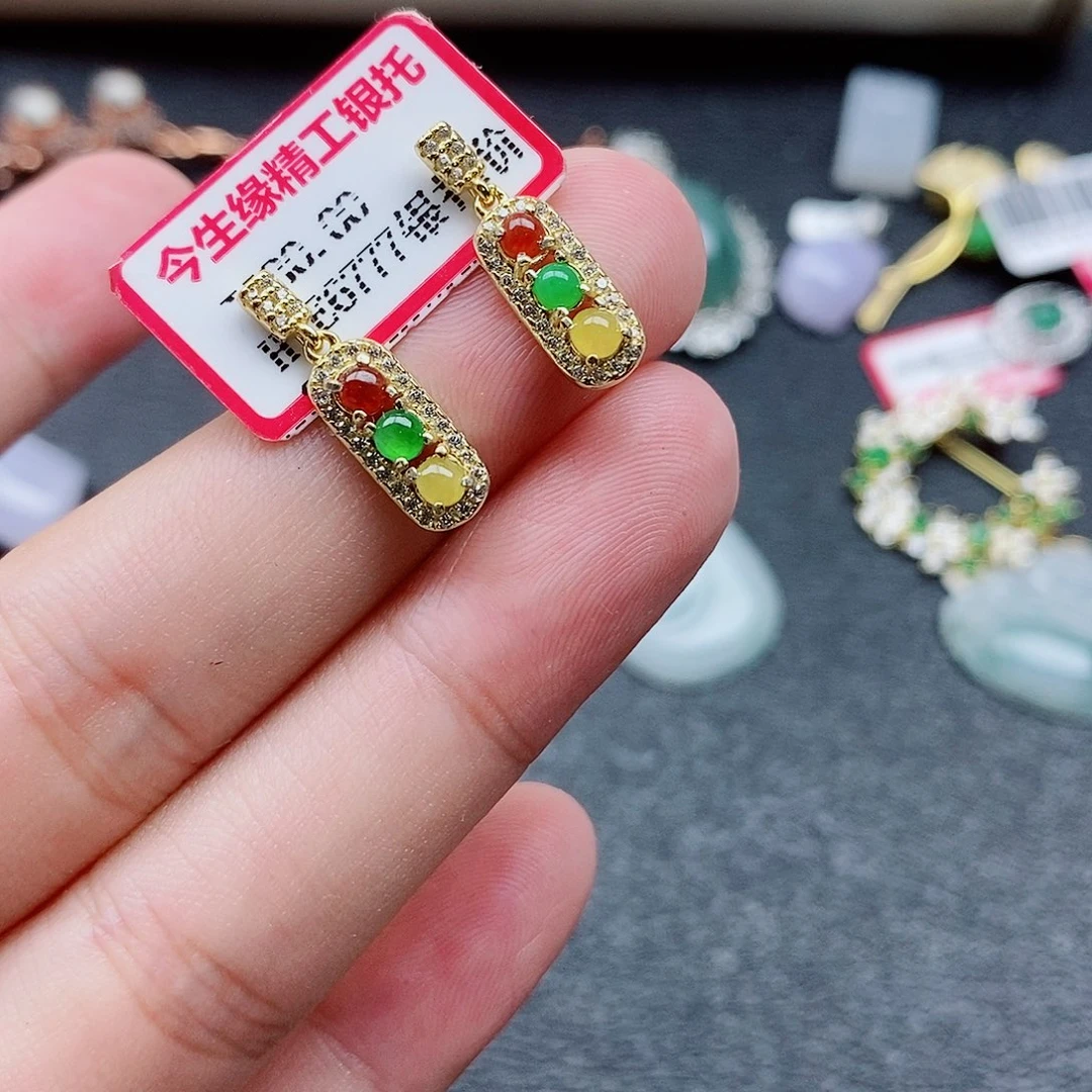 银S925镶嵌戒指翡翠