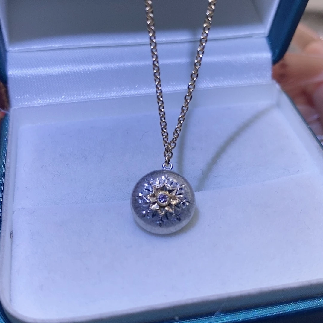 颈饰钻石18K金镶嵌拉丝项链