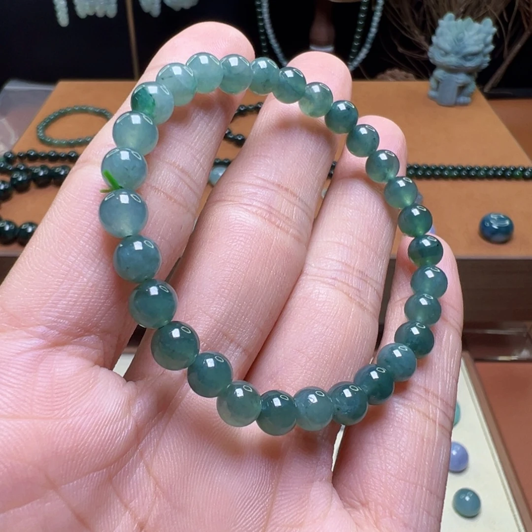 翡翠未镶嵌手串卡6mm