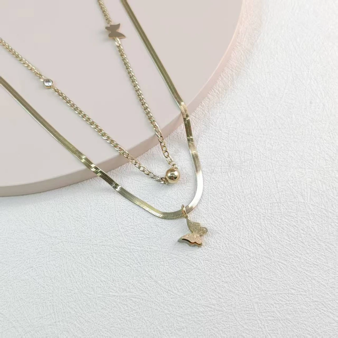 XUPING/旭平首饰 不锈钢项链 夏上新蝴蝶项链 GDJ JR0429172518