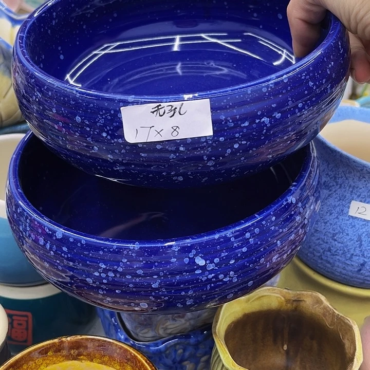 多肉绿植陶瓷花盆9.9包邮，有孔