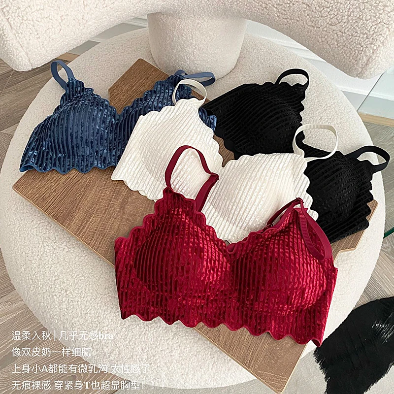 【黑丝绒2.0】冬季新款无痕无钢圈舒适小胸聚拢显大收副乳文胸