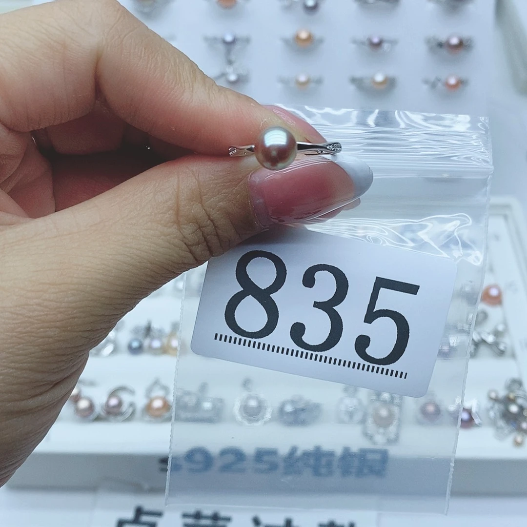 一***_戒指银S925镶嵌淡水珍珠
