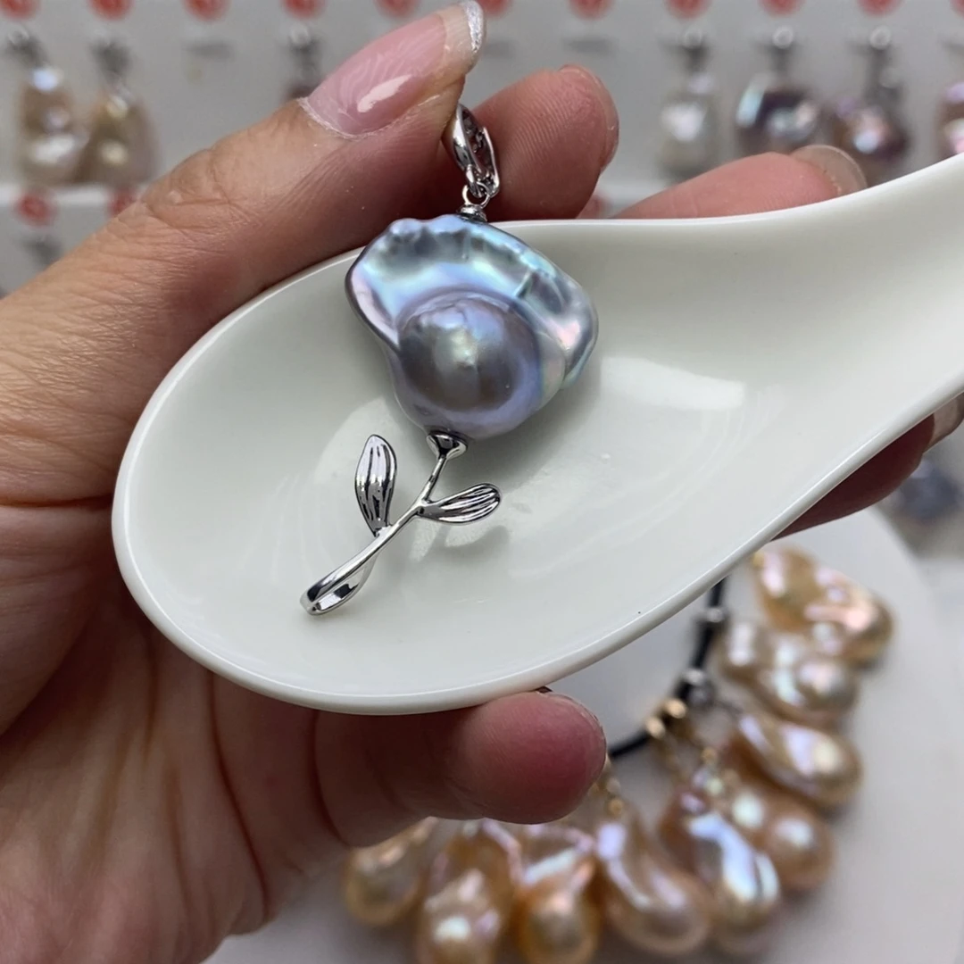 蒙***甜未镶嵌淡水珍珠其它