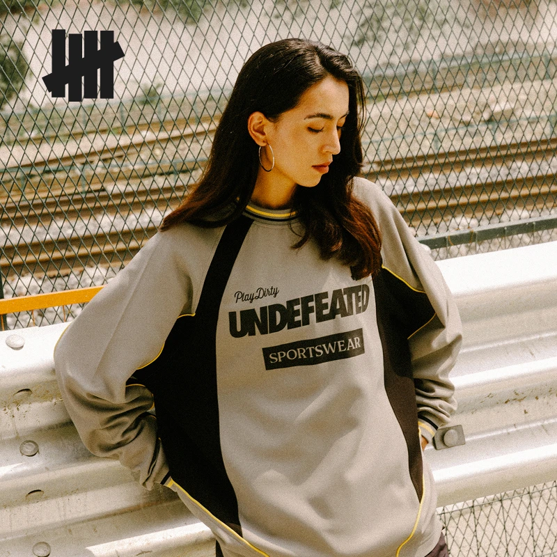 UNDEFEATED五条杠秋季新品冰球运动元素撞色长袖T恤UC53GLS02M