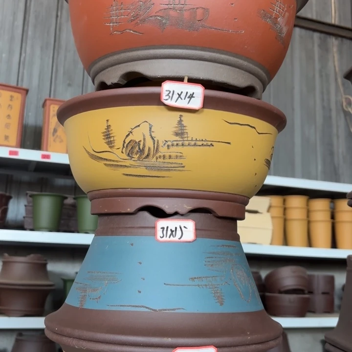 紫砂花盆100-4。