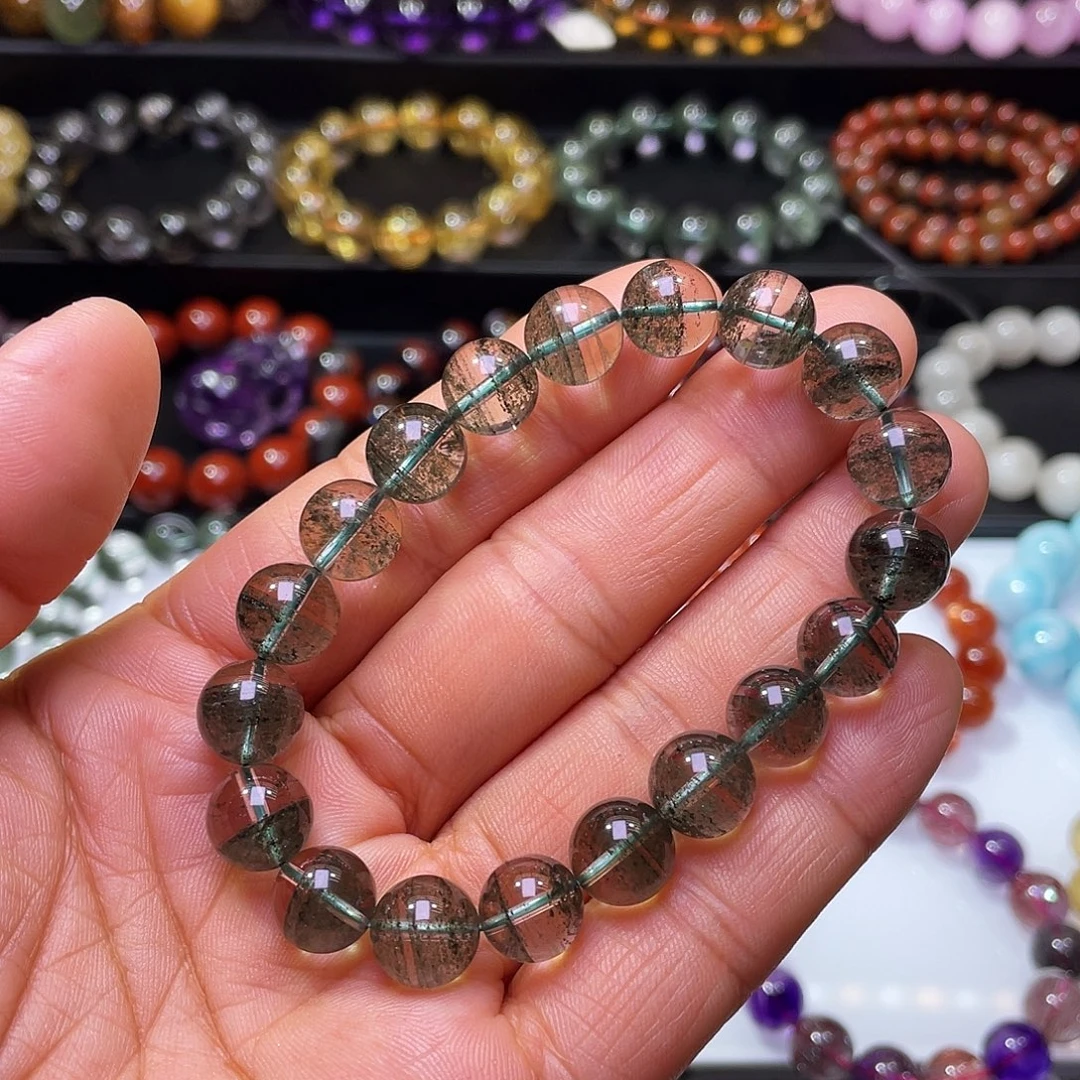 未镶嵌手链水晶绿幽灵10+m