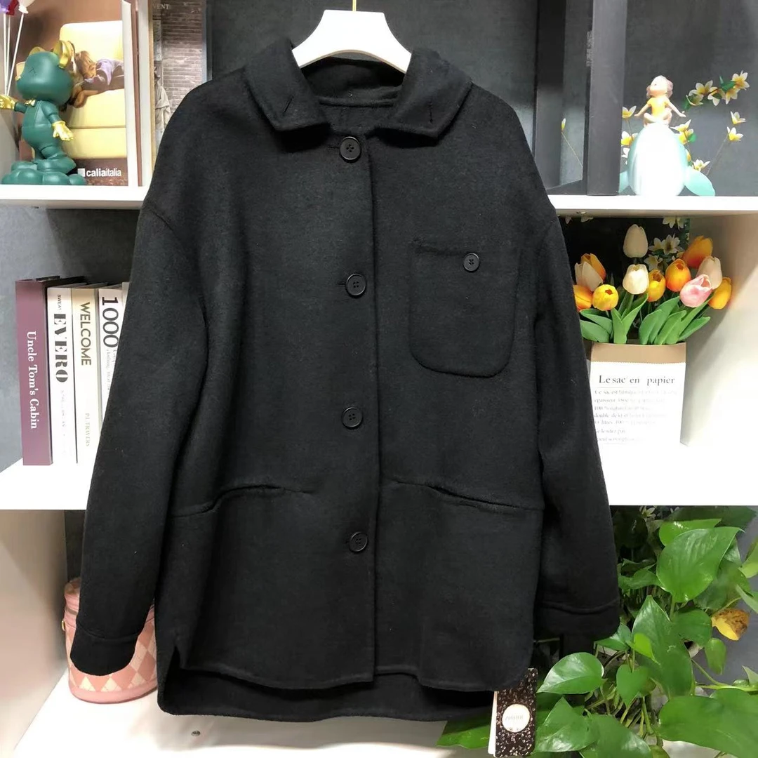 042#-1【香港知后轻奢定制】时尚翻领黑色休闲外套22-70#