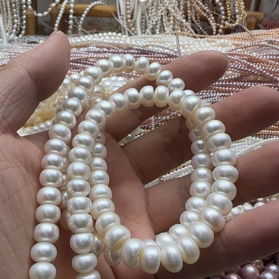 延***爱未镶嵌半成品淡水珍珠卡9+无核算盘（拍4发2）