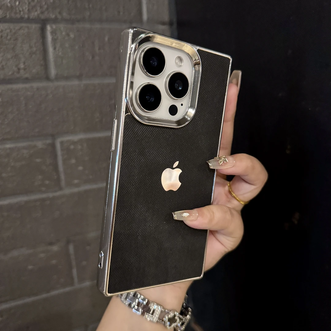 深灰创意方形适用苹果16promax手机壳全包15pro个性14小众13女