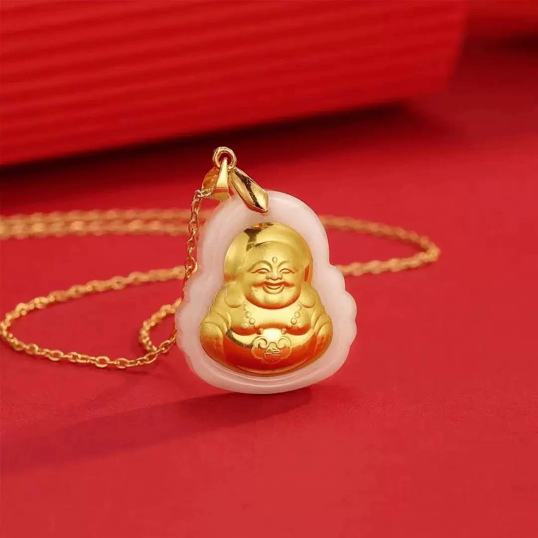 合金项链 平安喜乐大肚佛项链时尚百搭大气轻奢款