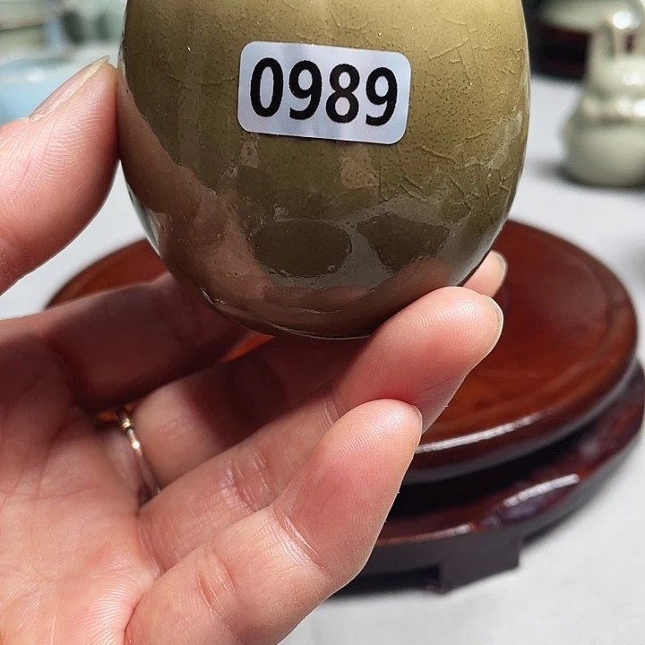 原矿釉柴烧汝瓷不倒被0989
