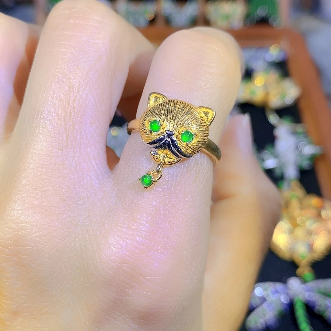 吊坠(不含链)银S925镶嵌翡翠